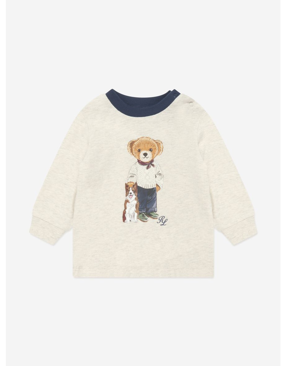 Maglietta a maniche lunghe Bear da bambino in beige