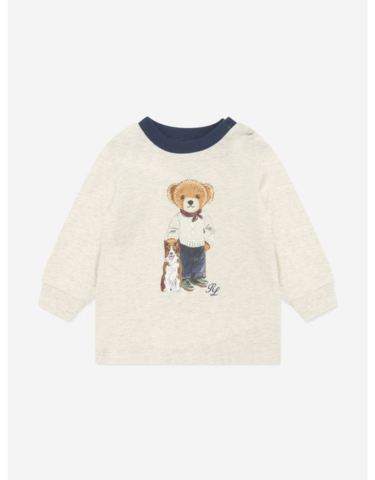 Maglietta a maniche lunghe Bear da bambino in beige