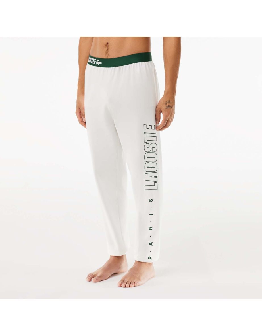 Calça masculina Lacoste Cream Fleecy Logo Lounge