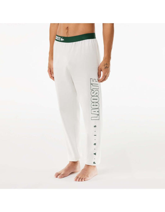 Calça masculina Lacoste Cream Fleecy Logo Lounge