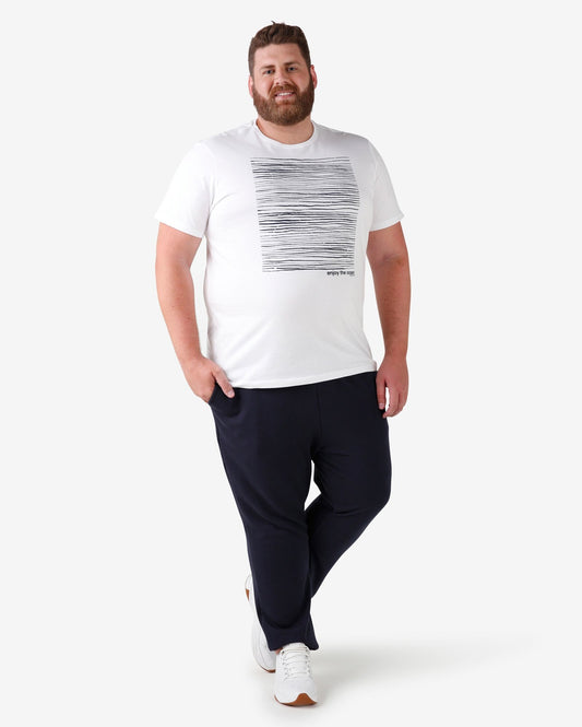 Calça de moletom com cordão Plus Size - Azul-marinho