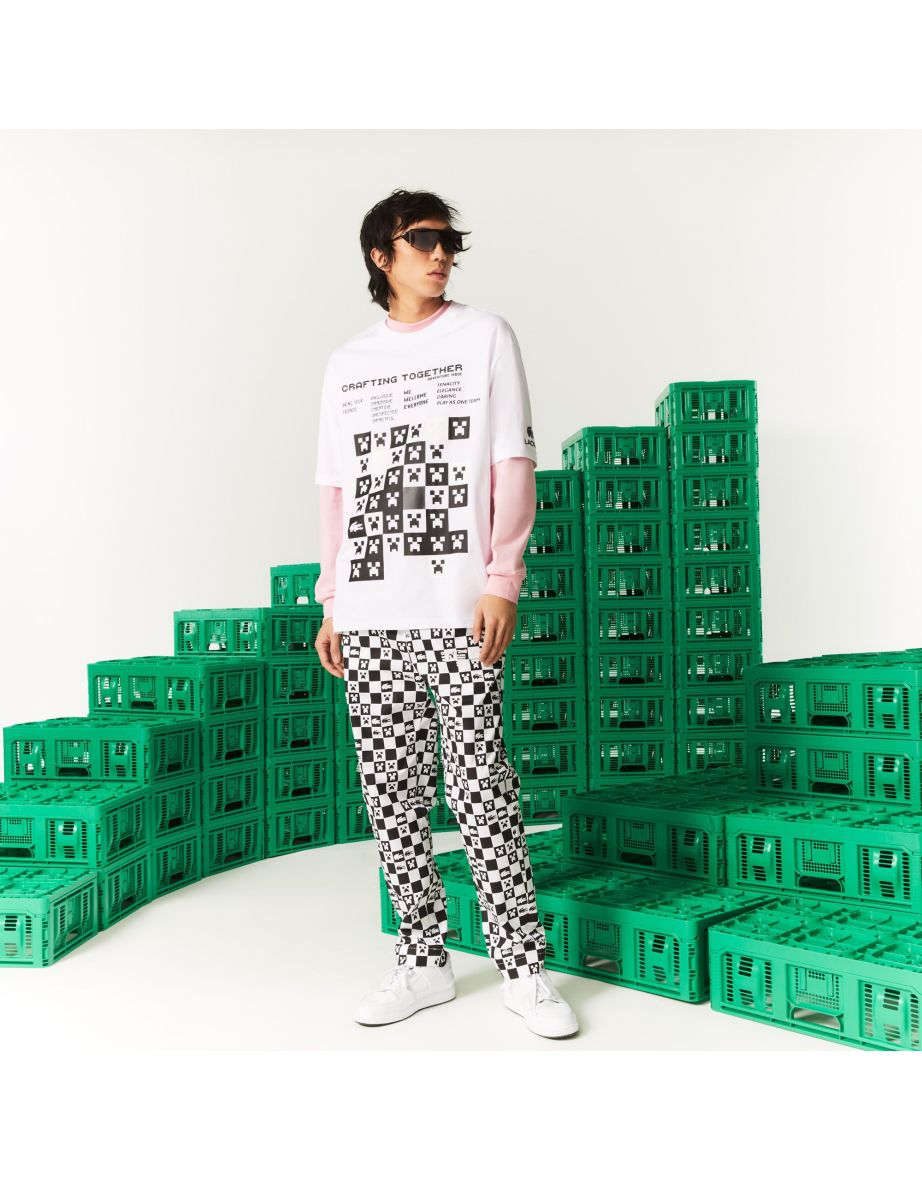 Maglietta Lacoste Minecraft Uomo Bianco