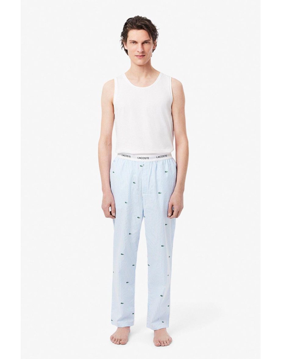 Calça de pijama de tecido azul