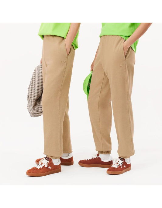 Pantaloni Lacoste da uomo in cotone dal taglio regolare in color crema
