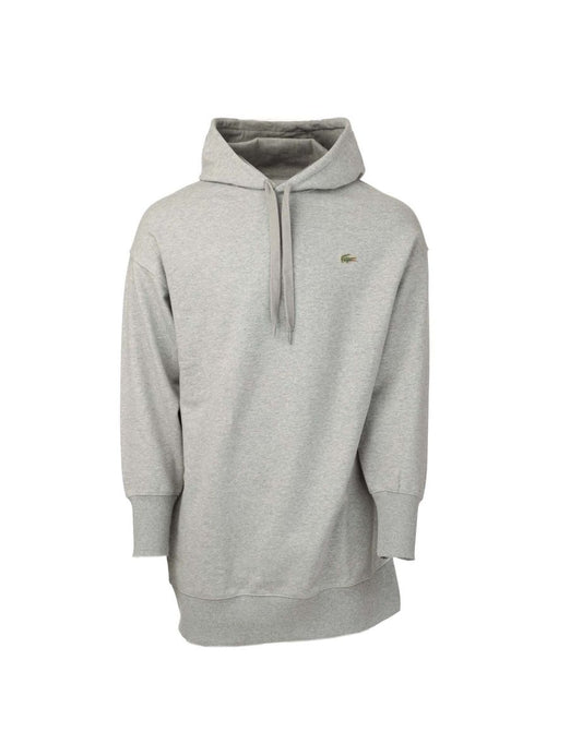 Vestido de moletom feminino com capuz e tamanho grande da Lacoste LIVE em cinza