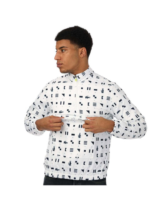 Giacca grafica Lacoste bianca da uomo
