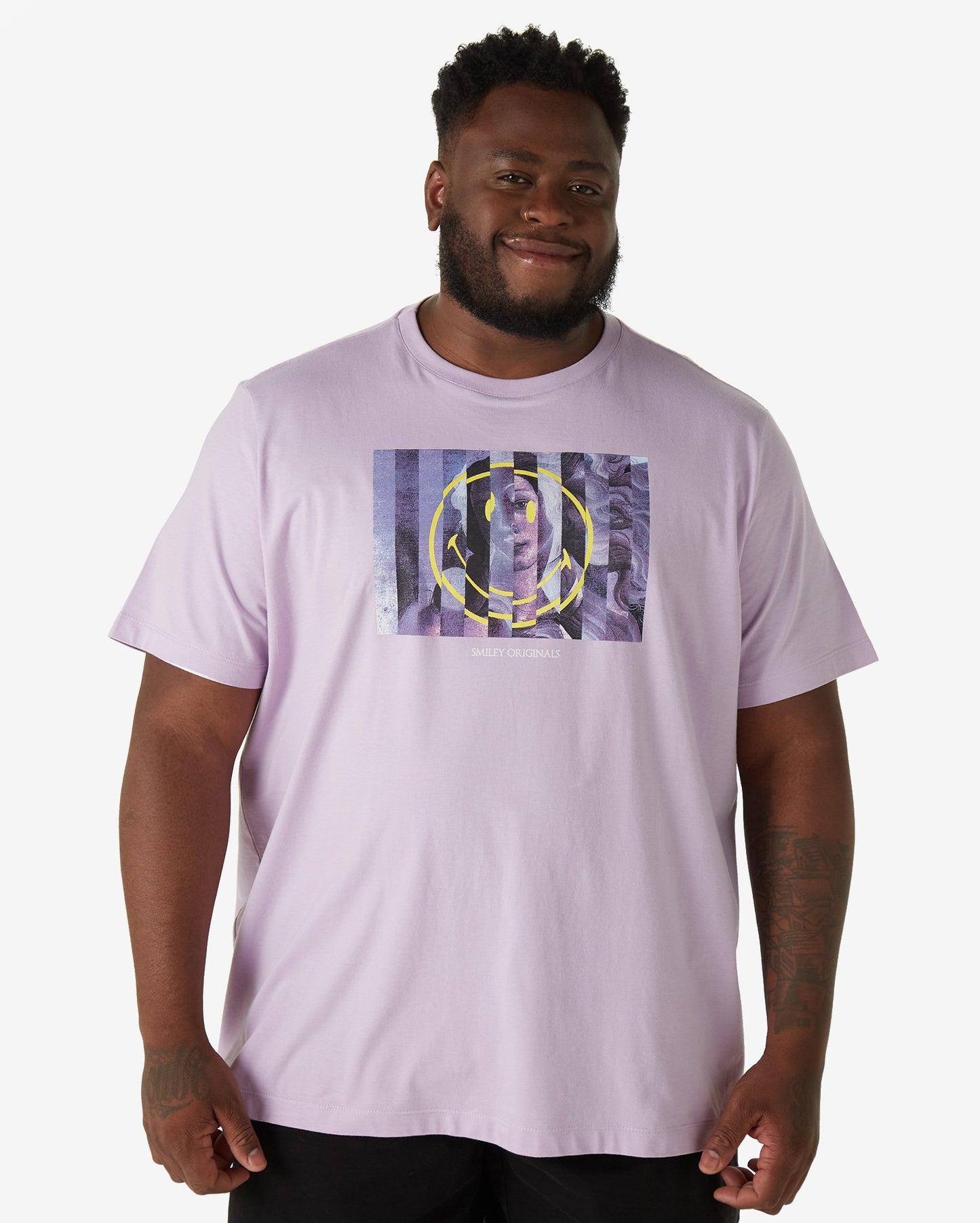 Men's Plus Size Short Sleeve T-Shirt Smiley® Originals Lilac Riachuelo
