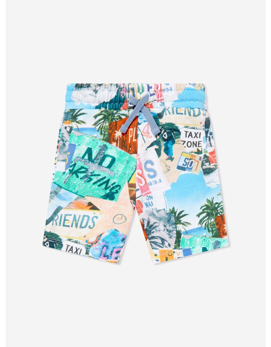 Shorts multicolorido Photo Collage para meninos