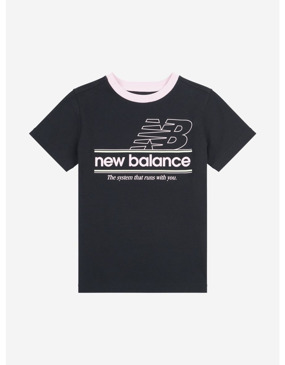 Camiseta gráfica New Balance para chica en negro