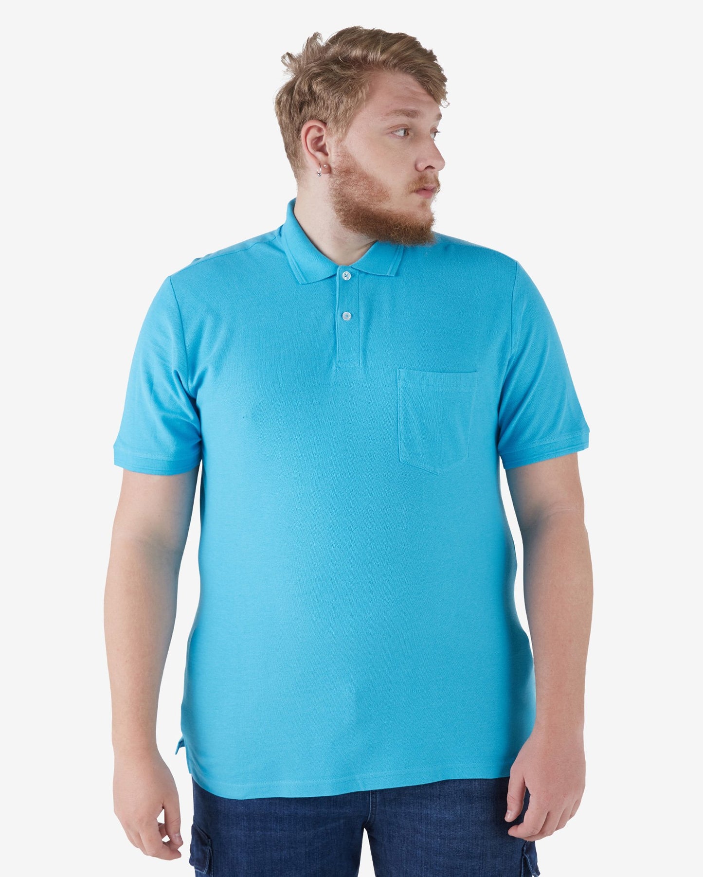 Camisa polo masculina plus size Legacy Piquet Blue | Pool Basics