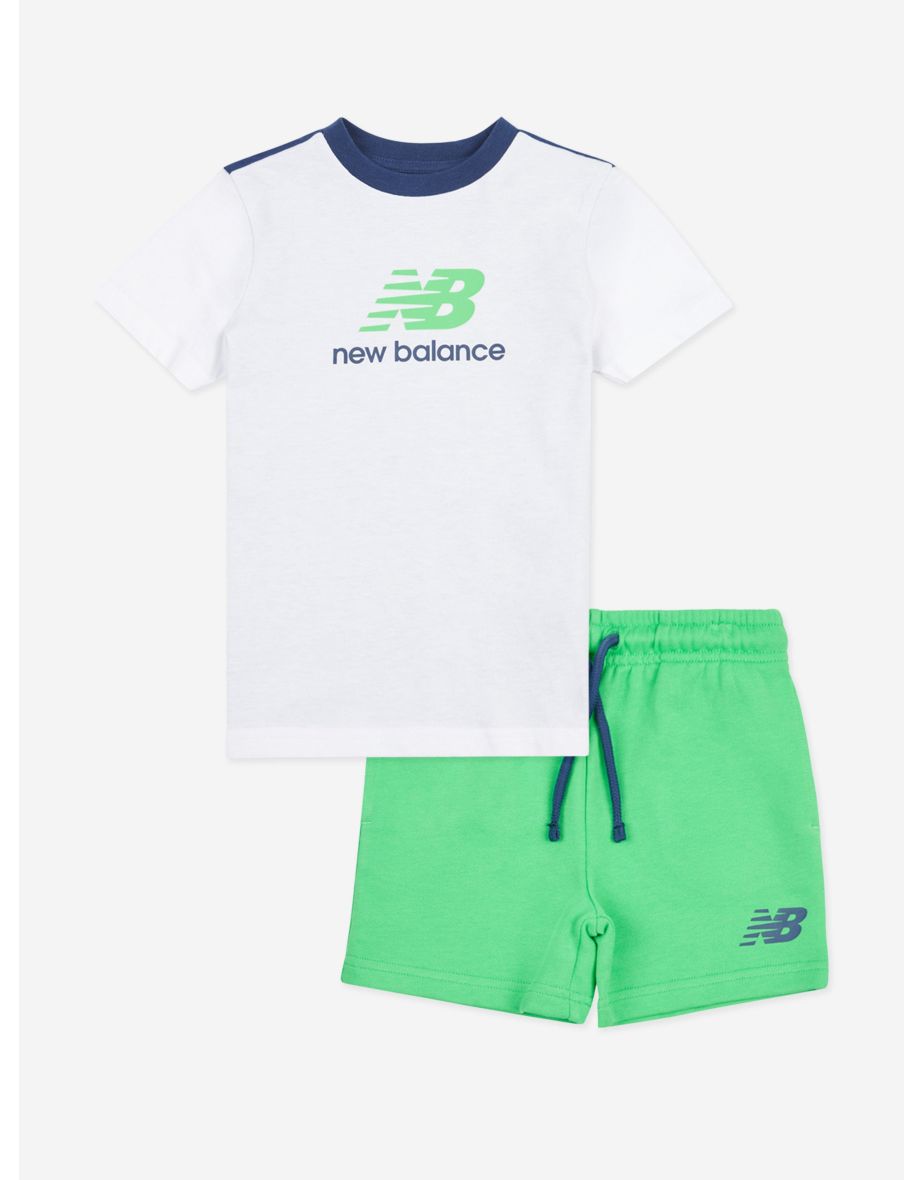 New Balance Boys' White Ringer T-Shirt and Shorts Set