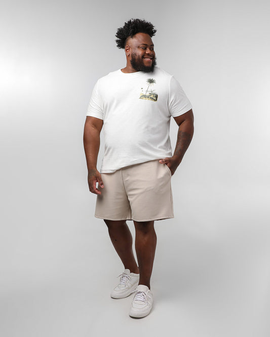 Pantaloncini da uomo Plus Size Beige con elastico in vita | Original Plus by Riachuelo