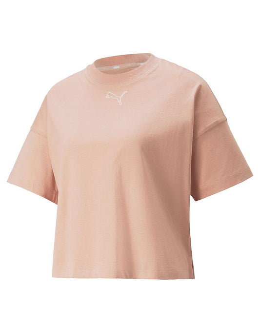 Camiseta de manga corta de algodón con cuello redondo