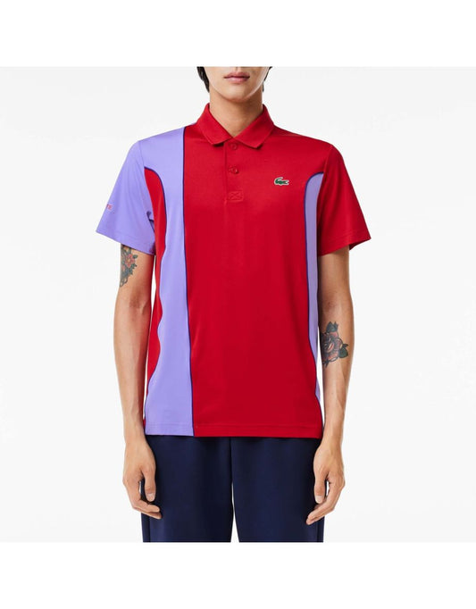 Camisa polo masculina Lacoste Sport x Novak Djokovic Regular Fit - Vermelha
