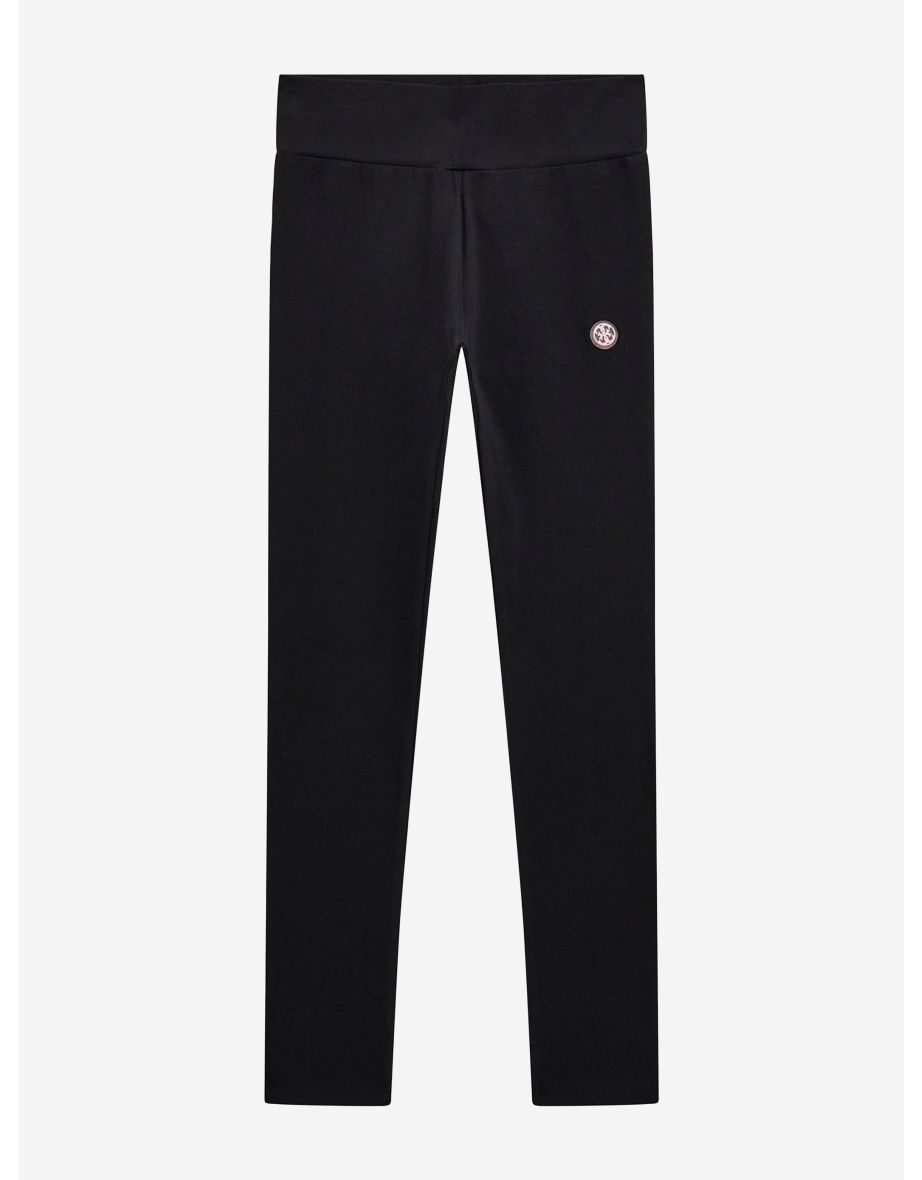 Leggings da bambina con logo nero
