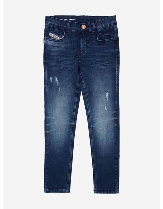Jeans blu da bambina dal taglio regolare