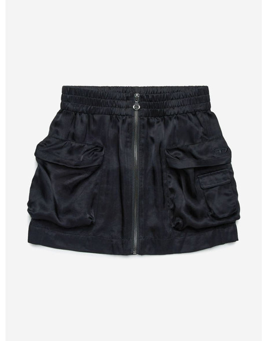 Gonna Cargo nera lucida da bambina