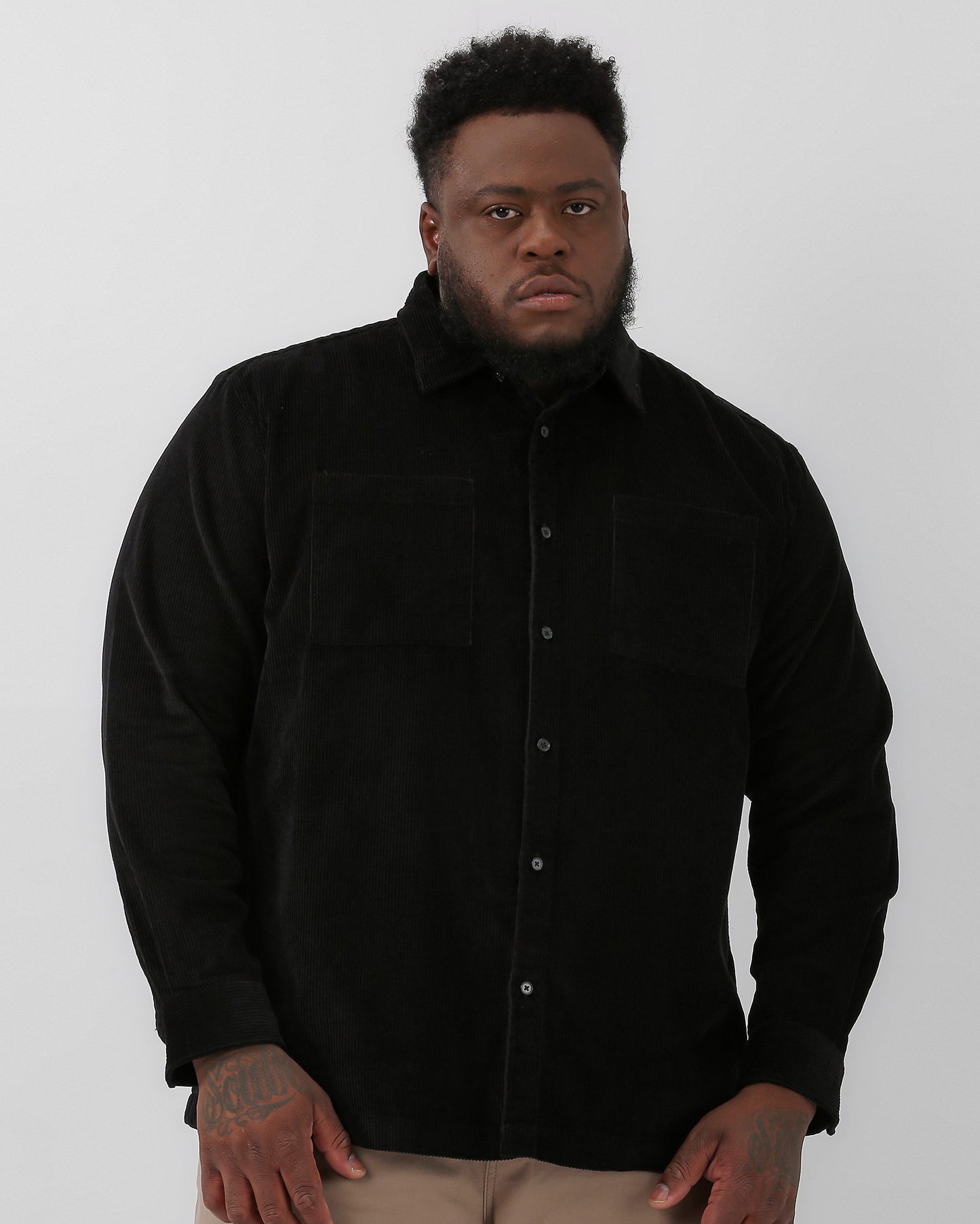 Camiseta masculina de veludo cotelê preta plus size | Original Plus by Riachuelo