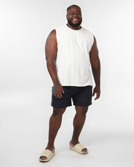 Shorts masculinos de cintura elástica azul plus size Original Plus by Riachuelo