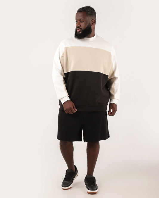 Shorts de moletom preto tamanho grande para homens | Original Plus da Riachuelo