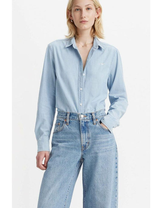 Camicia classica in cotone bianco e nero