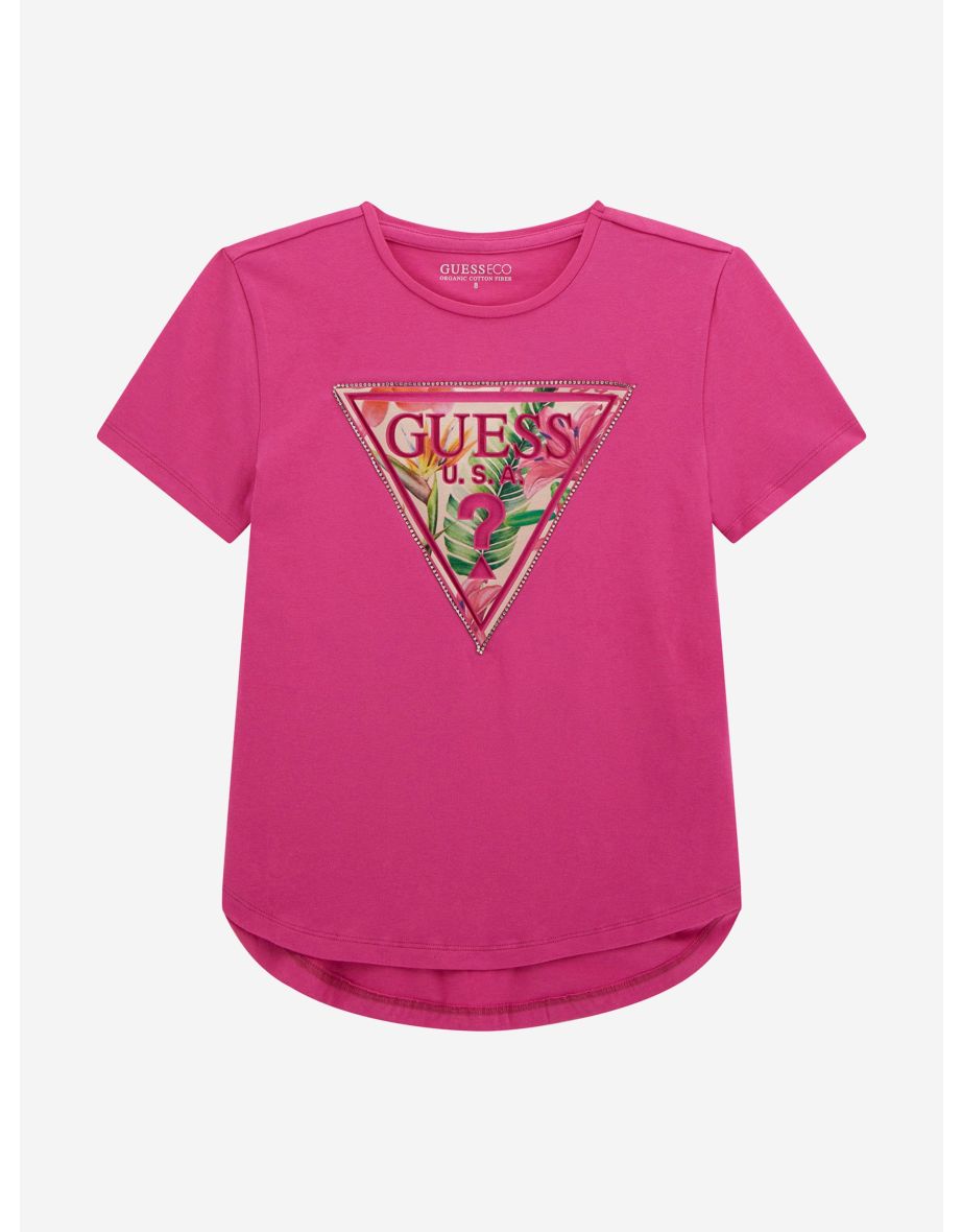 Camiseta rosa de tirantes para niña