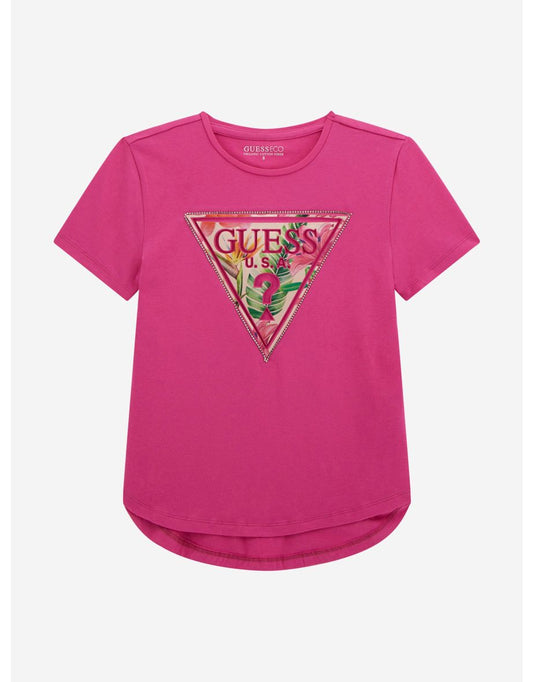 Camiseta rosa de tirantes para niña
