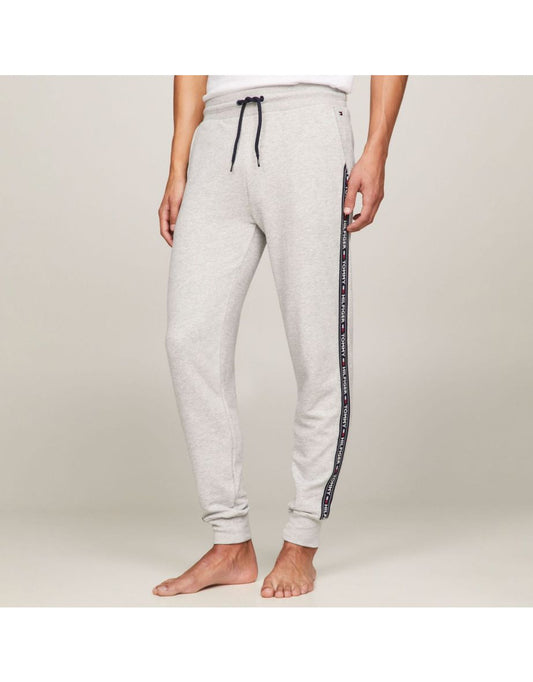 Pantaloni da bagno grigi da uomo con logo Tommy Hilfiger a nastro