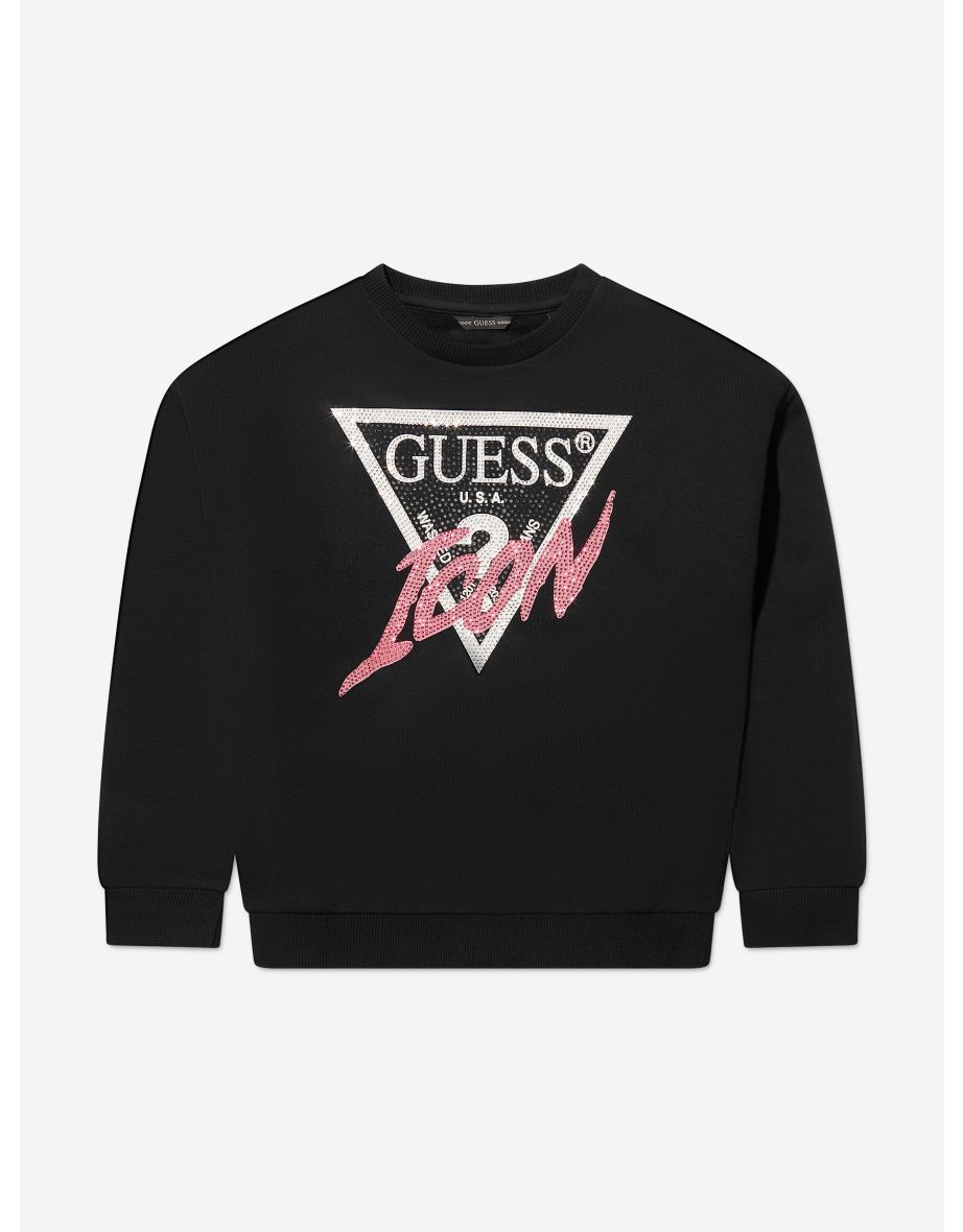 Sudadera negra con logo para niña