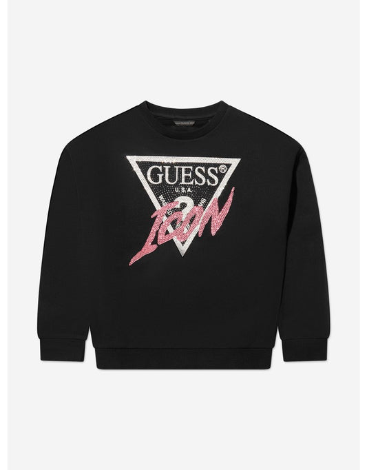 Sudadera negra con logo para niña