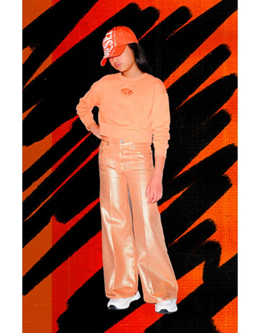 Felpa con logo arancione da bambina