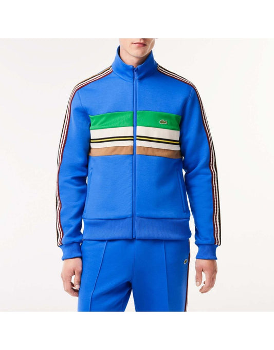 Jaqueta masculina Lacoste Paris French-Made Blue Zipped Colorblock