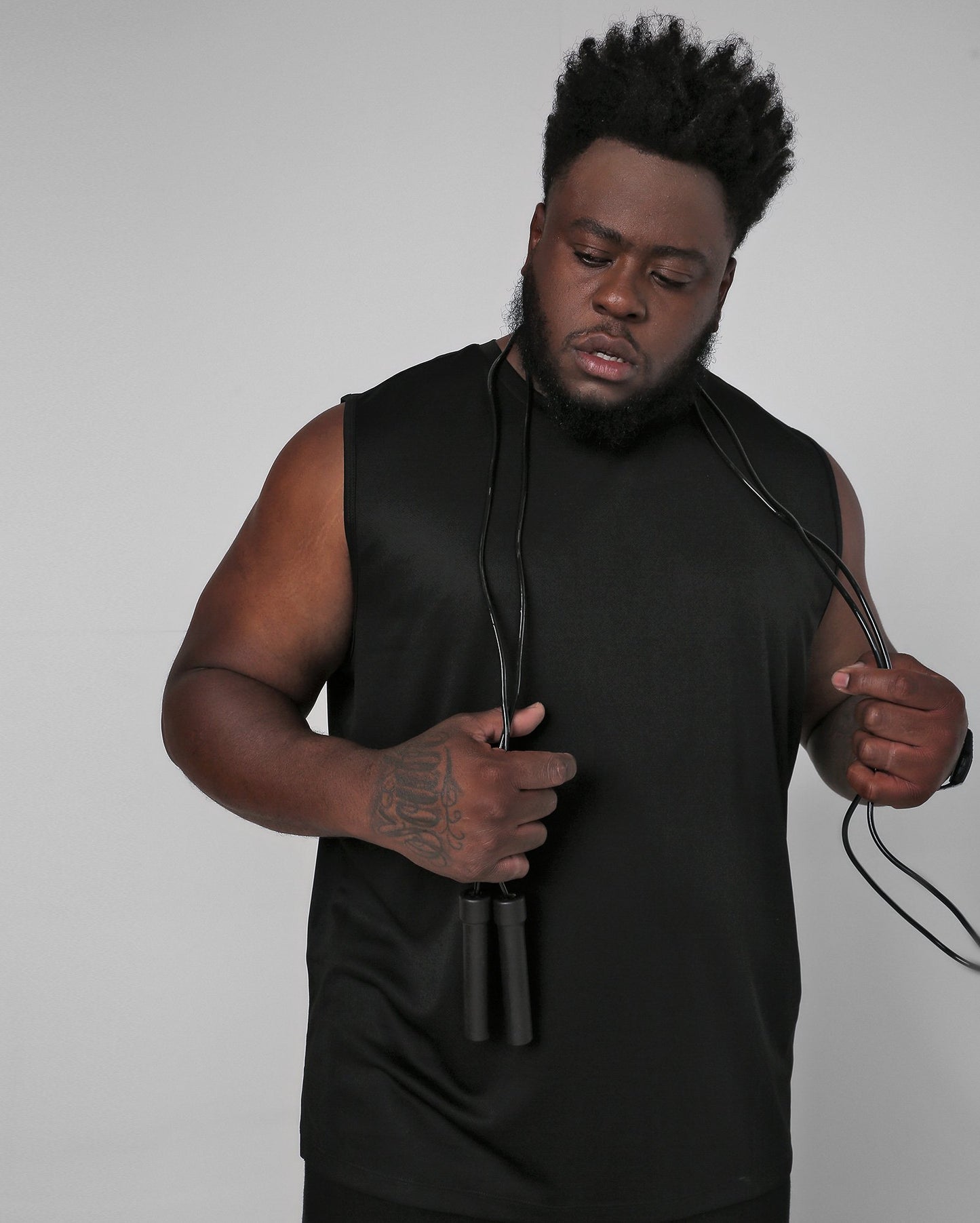 Camiseta esportiva preta plus size masculina | Bodywork By Riachuelo