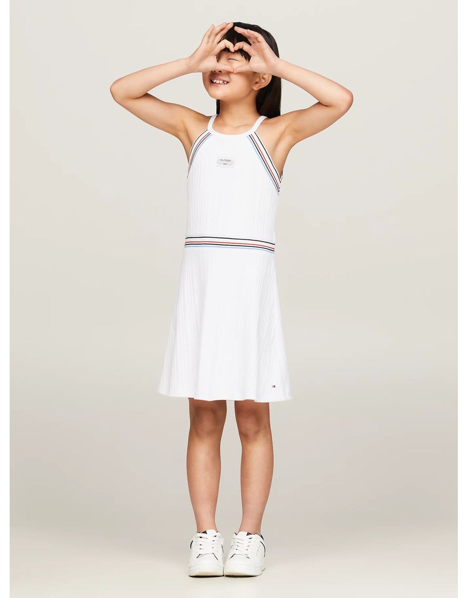Vestido esportivo Tommy Hilfiger 1985 Logo para meninas, branco