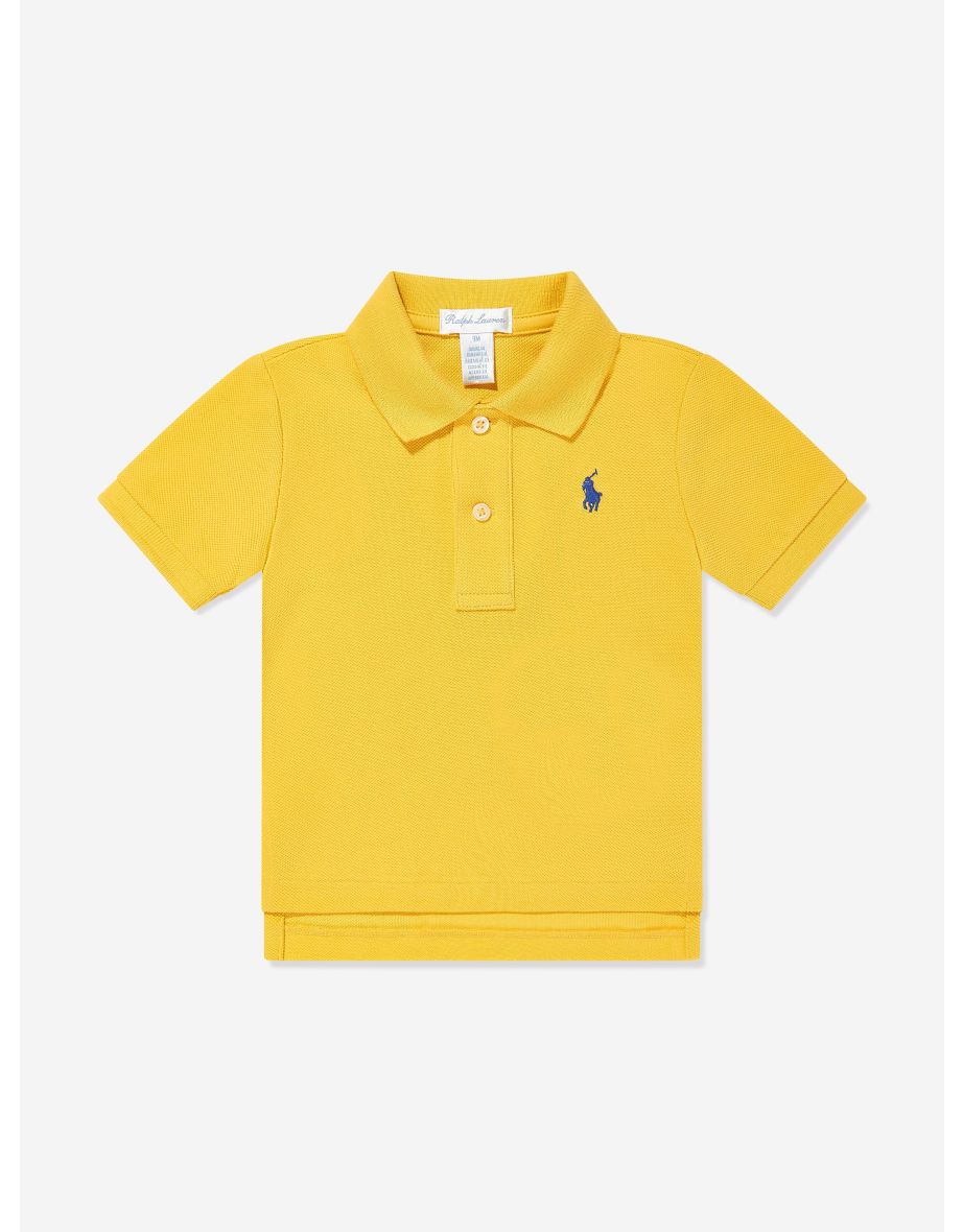 Yellow Logo Polo Shirt for Baby Boys