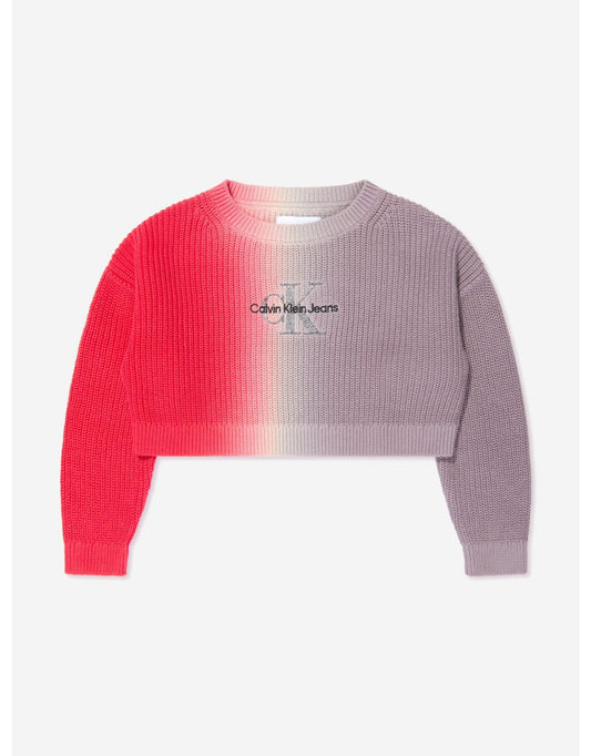 Maglione da bambina Monogram Gradient in Auburn