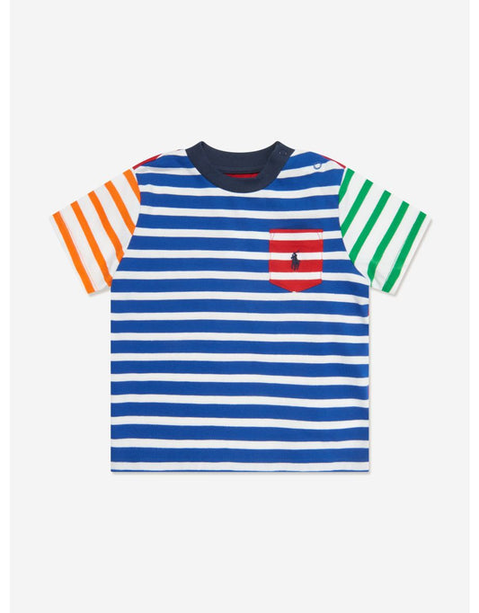 Camiseta de rayas multicolor para bebé niño
