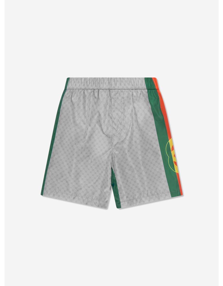 Shorts de banho cinza com logotipo para meninos