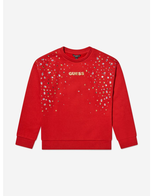 Sudadera roja con logo para niña