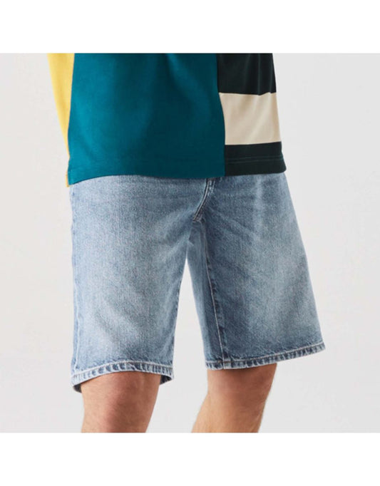 Bermuda Lacoste da uomo slim fit in denim blu