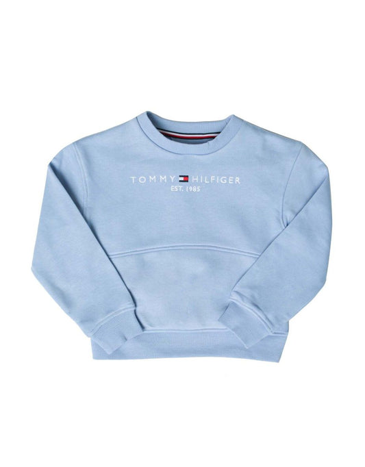 Sudadera Tommy Hilfiger Essential con bolsillo canguro para niña en azul