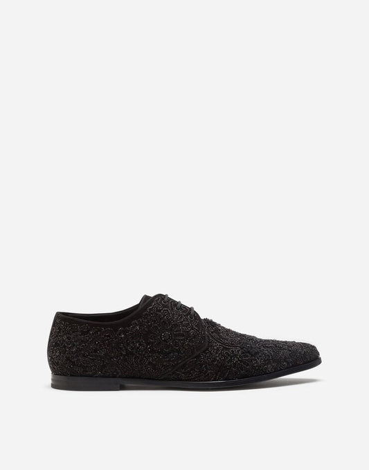 Zapatos Derby de Ante con Bordado Completo