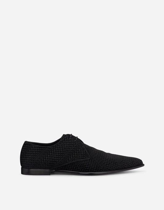 Zapatos derby de terciopelo con logotipo integral