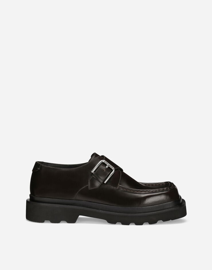 Zapatos Monk Strap de piel de becerro cepillada