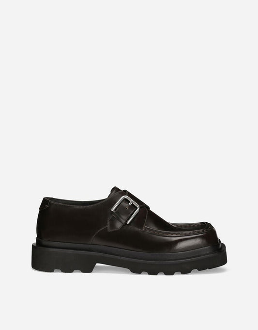 Zapatos Monk Strap de piel de becerro cepillada