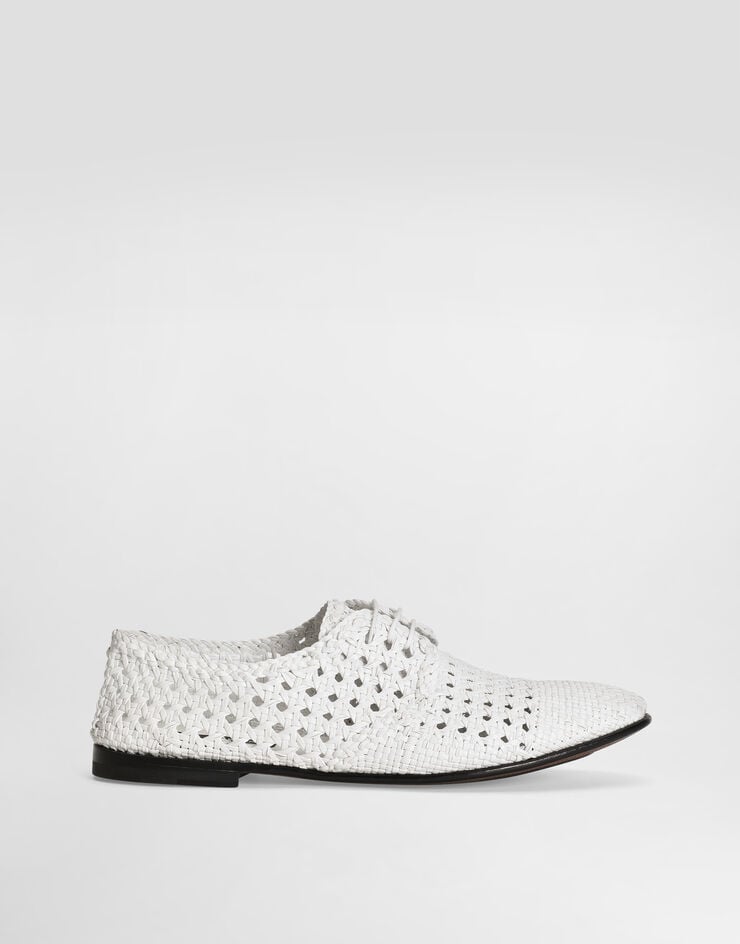 Zapatos derby de piel tejida