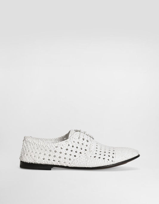 Zapatos derby de piel tejida