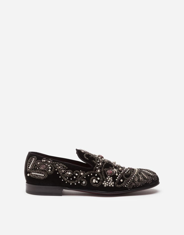 Zapatillas bordadas de terciopelo