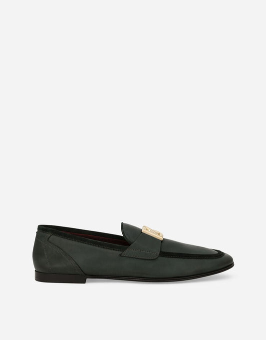 Mocasines de piel de becerro con logotipo DG