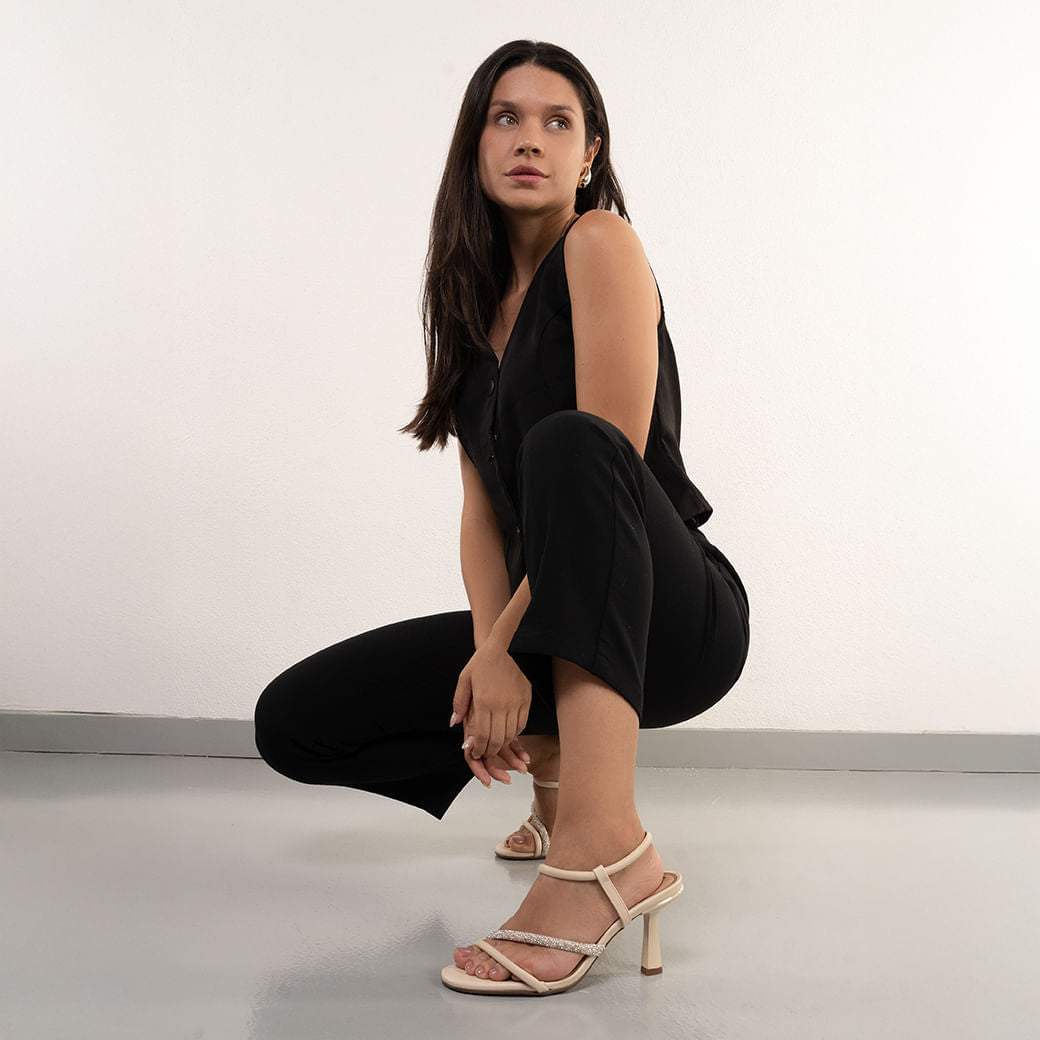 Women's Party High Heel Sandals Beira Rio Off-White